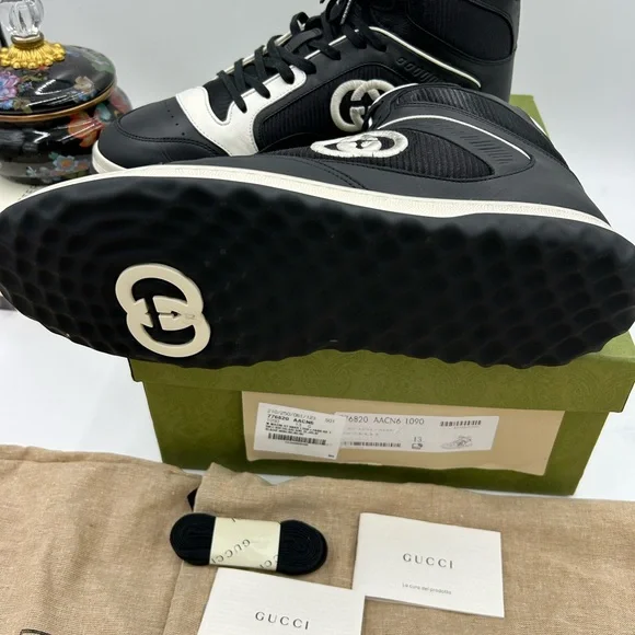 Men's Gucci Mac 80 high top leather Other sneakers size 13 made in Italy - Picture 10 of 11